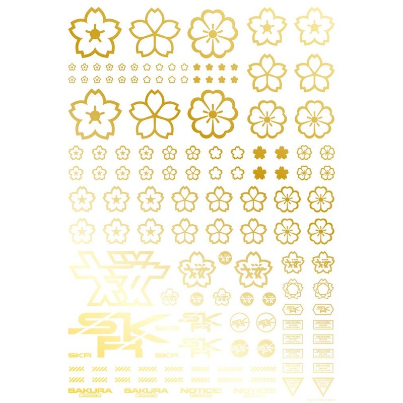 Haikyu Parts SKR-1C-GLD Cherry Blossom Decal, Gold, 1 Piece, Plastic