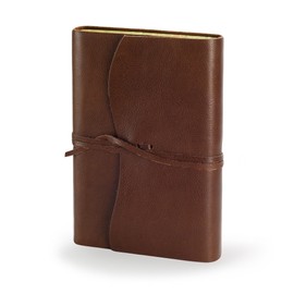 Venezia Romantica Large Leather Bound Journal, Made in Italy, Writing Notebook, Travel Diary & Notepad for Man & Woman, Including Gift Box (12x17 cm) Brown