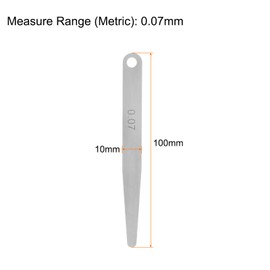 sourcing map 5pcs Feeler Gauge 0.07mm Thickness Gauge 65MN Steel Metric Gap Measuring Tool, Single Blade
