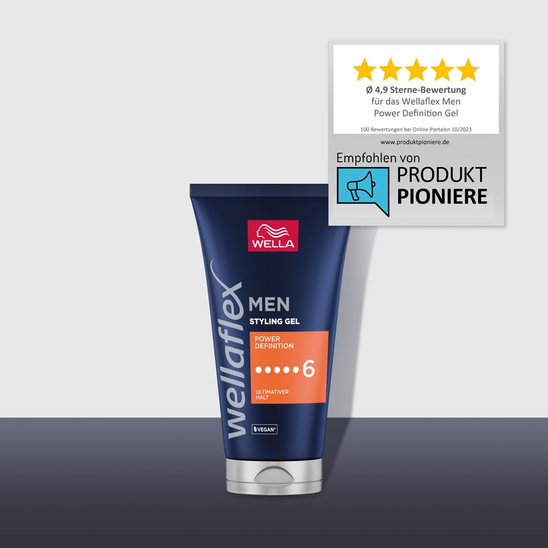 Wellaflex Men Power Definition Gel, Ultimate Hold Styling Hair Gel,