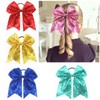 Xansema 6.5 Inches Sequins Hair Bows Elastic Hair Tie Ribbon