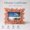 4x6 Coral Shell Picture Frame, Orange Resin Beach Decor