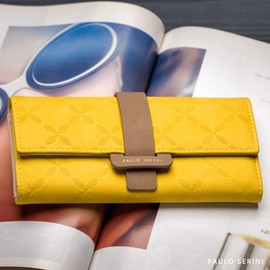 PAULO SERINI® Women's Purse, 100% Vegan Leather, Large Purse for Women, with 9 Card Slots, Royal Yellow, Yellow