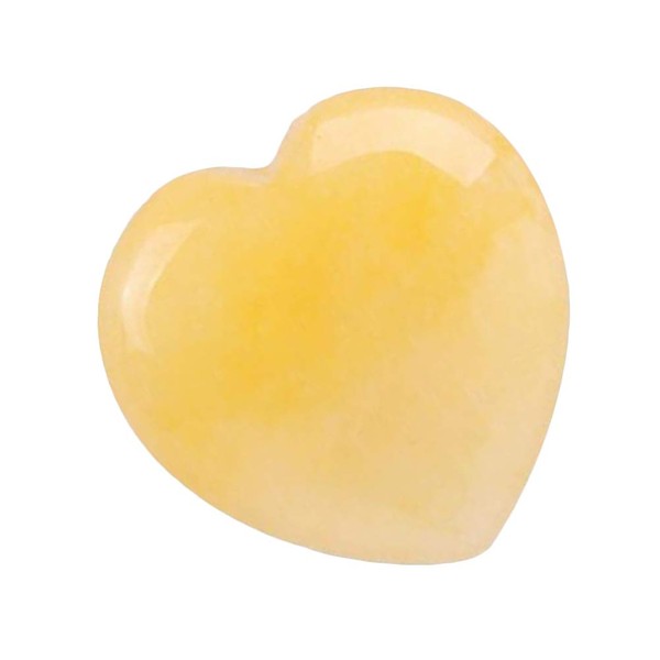 juanxian 1 x Natural Yellow Jasper Heart Shaped Worry Stone Reiki Healing Crystal W3635