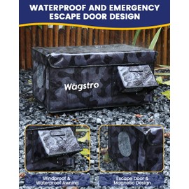 Heated Cat House for Outside, Waterproof Awning & Escape Door Heated Cat Houses for Indoor/Outdoor Cats in Winter, Elevated & Insulated Outdoor Cat Shelter for Feral Stray Barn Cat