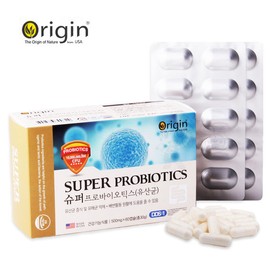 Origin Super Probiotics 10 Billion Live Lactobacillus Vegetable Capsules 500mg 60 Capsules Tablets 2 Month Supply Individually Packed / 오리진 슈퍼프로바이오틱스 100억 생유산균 식물성 캡슐 500mg 60캡슐 알약 정 2개월분 개별포장