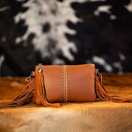 Montana West Vegan Leather Fringe Wallet for Women Small Crossbody Cell phone Holder Purse and Card Holder MBB-RLH-033BR