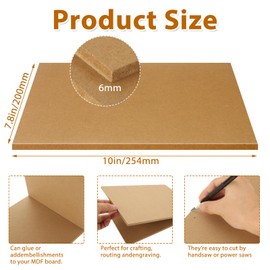 ACXFOND 20 Pack 8” x10” MDF Boards - 1/4” Thick Boards for Crafts, Medium Density Fiberboard Unfinished Wood Art Boards Blank Wooden Blocks Chipboard Panels for DIY Crafts, Painting, Engraving