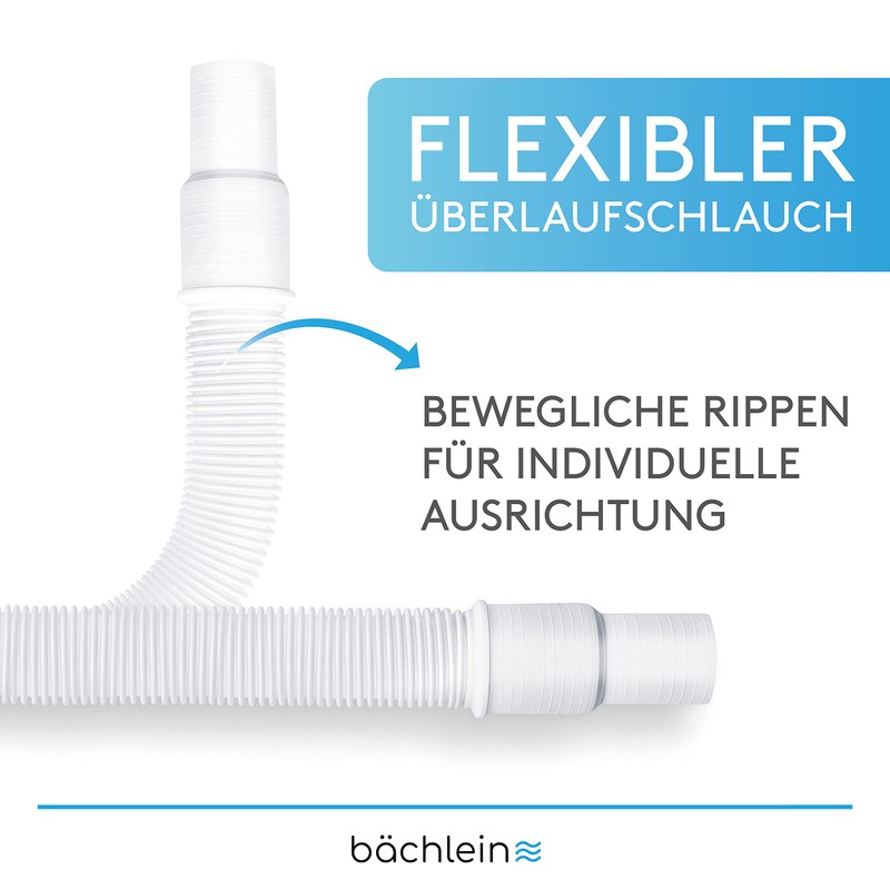 Bächlein Flexible Pipe Siphon for Kitchen Sink, Odour Trap without