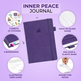 Clever Fox Inner Peace Journal – Guided Stress & Anxiety Relief Journal with Prompts – Healing & Self-Discovery Notebook for Women & Men (Purple)