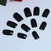 TseenYi Artificial Nails Pure Black Long Square Head False Nails