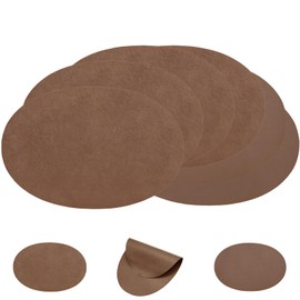 Matiquora 12 x 18 Inch Oval Faux Leather Placemats Set of 6, Easy to Wipe Off Washable Heat Resistant Non-Slip Waterproof Table Mats for Kitchen Dining Tables (Brown)