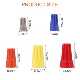 Crweety 600PCS Wire Connectors Nuts 18-16 AWG Electric Wire Caps Insulating Insert Twist Electrical Wire Connectors Orange Red Wire Assortment Nuts for Quick Connection