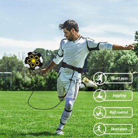 Kugooyi Football Kick Trainer, Solo Practice Training Aid Adjustable Waist Belt Hands Free Children Beginners Cord Kick Off Trainer 150 cm Universal #3#4#5 Football Size for Children Adults (5Y)