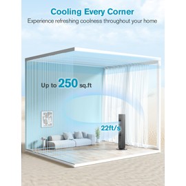 Windowless Portable Air Conditioners, 35" Evaporative Air Cooler w/1.2L Water Tank, 3 Ice Packs, 7H Timer, 60° Swing, No Hose No Window Needed