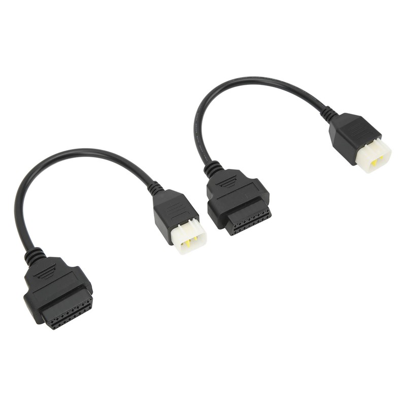 2PCS 6 Pin OBD‑OBD2 Motorcycle Diagnostic Scanner Cable Replacement for