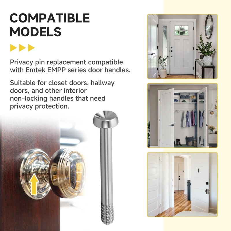 1-Pack Door Handle Privacy Pin Compatible with Emtek EMPP Closet