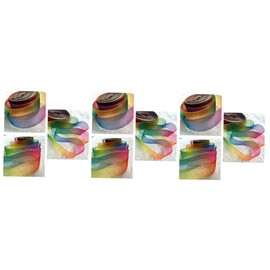 Tofficu 3pcs Organza Sheer Fabric 50yd Roll 25mm Wide Rainbow Organza for Crafts Hair Decor