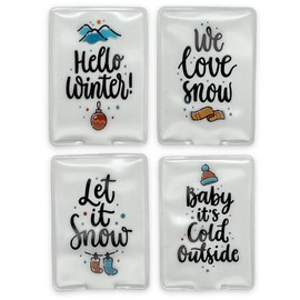 Hand Warmer Pocket Warmer Sets Finger Warmer Against Cold Hands in Winter (Set of 4 Let It Snow)