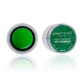 LEGACY NAILS Professional NAIL GEL PAINTING - GREEN 0.25 OZ - Highly Pigmented Nail Gel Painting - Soak-off nail gel painting - Ideal to create nail arts, one stroke and thin lines