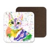 Coaster Cat Kitten Feline Pet Animals Coasters Watercolour Art Gift