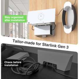 Starlink Gen 3 Router Mount 2 in 1, with Cable Caddy, Starlink Standard V3 Mesh Router and Star Link Gen 3 Power Supply Mounting Kit, Wall Holder UTR-32 Holder