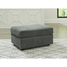 Signature Design by Ashley Stairatt Casual Rectangular Upholstered Ottoman, Gray
