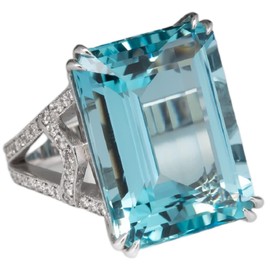 SSZUKOOU Fashion Women 925 Silver Princess Ring with Navy Blue Topaz and Solitaire Engagement Wedding Jewelry Size 6-10 (US 10)