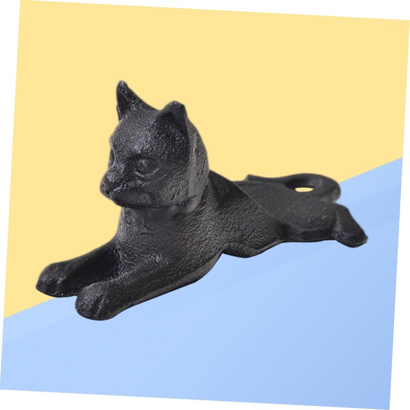 STOBOK Cast Iron Cat Shape Door Stopper Heavy Duty Wedge
