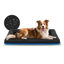 Miguel Oxford Outdoor Waterproof Dog Bed for Metal Dog Crates Water-Resistant All Weather Pet Mat Durable Easy Wipe Clean Travel Indoor Outdoor Puppy Cat Crate Bed 42inch, Black