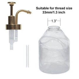 Soap and Lotion Dispenser Pumps Replacement Head Made of ABS Material, 33mm (1.3inch) Golden Gloss Smooth Action Pump, Rust Proof & Leak Proof for Soap Lotion Stylish Pump for Bottles DIY (Gold)