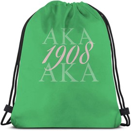 Beabes AKA 1908 Drawstring Bags Backpack Bag As Known As Abbreviation Cool Design Art Hip Hop Style Green Pink Color Abstract Sport Gym Sack Drawstring Bag String Bag Yoga Bag for Men Women