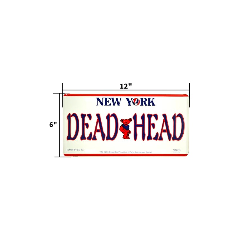 Grateful Dead New York License Plate - 6" x 12"