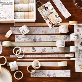HAKUKU 20 Rollos de Cinta Adhesiva Vintage Butterfly Botanical Nature Washi Cinta para Bullet Journal, DIY, Scrapbooking, Blocs de notas, Envoltura de regalos, Artes y Manualidades