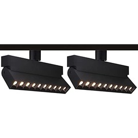LEONLITE 24W Dimmable LED Track Lighting Heads, LED Track Lighting Fixture, 100-227V, 1300lm, 120W Eqv., Compatible with Single Circuit H Track Light Rail, CRI90, 3000K Warm White, Black, Pack of 2