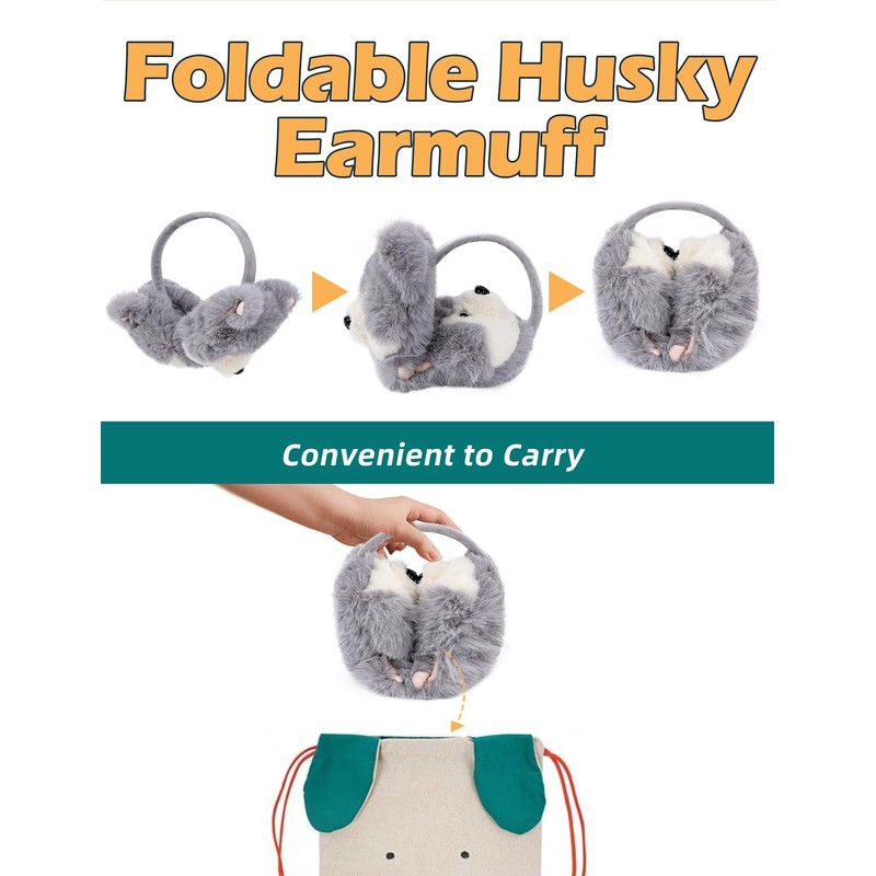 Surblue Winter Dog Fur Earwarmer Warm Cute Earmuffs Outdoor Ear
