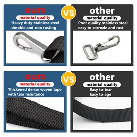 Adjustable Bimini Boat Top Straps,Two Hooks 38"~70"Marine Awning Webbing Straps,with 316 Stainless Stee Heavy Duty Snap Hooks,Boat Awning Hardware Accessories,Premium Boat Canopy Nylon Strap,Pack of 2