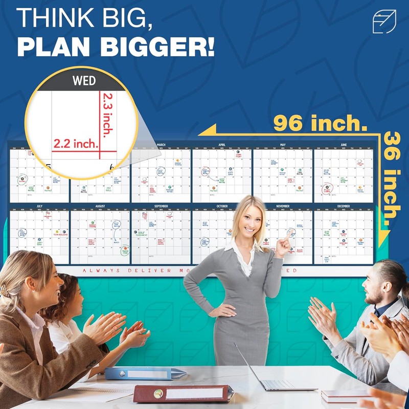 Extra Large Wall Calendar - 36" x 96" - Full