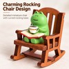Frog Rocking Chair Figurine – Cute Resin Frog with Coffee