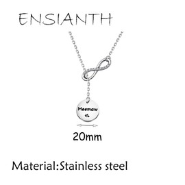 ENSIANTH Grandma Necklace Grandma Lariat Y Necklace Family Jewelry Birthday Gifts for Grandma(Meemaw NE)