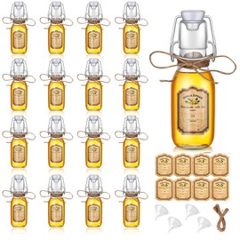 tchrules 16Pcs Vanilla Extract Bottles 5oz Swing Top Glass Bottles for Vanilla Extract Homemade, Vanilla Bottles for Gift Giving,Small Glass Bottles for Food Storage Canister for Bean Sauce Spice