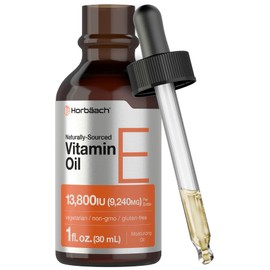 Horbäach Vitamin E Oil | 13,800 IU | 1oz | Naturally Sourced Liquid Supplement | Vegetarian, Non-GMO, and Gluten Free Formula
