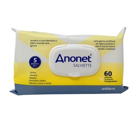 Uniderm Anonet Salviette Carta Igienica Umidificata, 60 Salviette