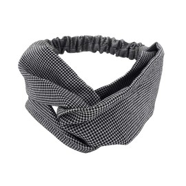 axy HB5a Yoga Headband Hairband (Black/White Checked)