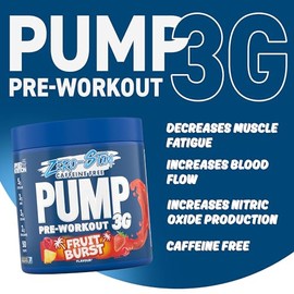 Applied Nutrition Pump Zero Pre Workout - Zero Stim, Caffeine Free, Energy & Performance (375g - 25 Servings) (Fruit Burst)