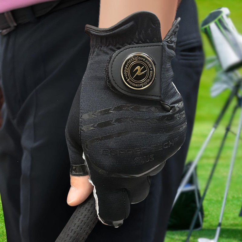 Copper Tech Plus Womens Half Glove Worn ON Left Hand