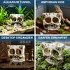 Exasinine Skull Aquarium Decoration Cave Fish Tank Skull Hideout Rock