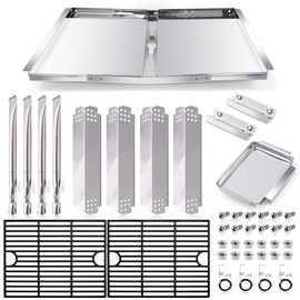 Grill Replacement Parts for Nexgrill 4 Burner 720-0830H, 720-0783E, 720-0888, 720-0830A, 720-0888N, Adjustable 24''-30'' Grease Tray, Cooking Grates, Heat Plates Shield, Burner Tubes and Igniters.