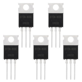 sourcing map 5 Pcs Bidirectional Thyristor BT136-600E TO-220 600V 4A Rail Silicon Controlled Rectifiers for Electronic Instruments Smart Home Appliances Drones