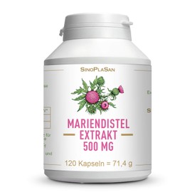 Milk thistle extract 500 mg capsules || 400 mg silymarin (80%) per capsule) || 120 capsules || silybum marianum || SinoPlaSan AG